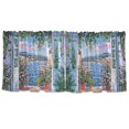 thumbnail image 7 of Yayeee Kitchen Curtains Tier Set of 2 Light Filtering 57"x24" Over Sink Window Panels, Blue Floral Window, 7 of 7