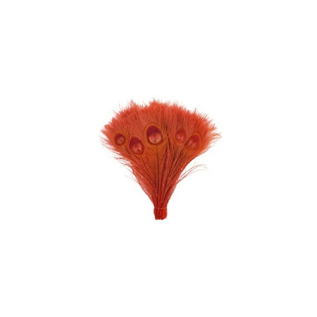 Zucker Feather Products Peacock Tail Eyes Bleached Dyed - Red
