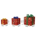 thumbnail image 7 of KQJQS Christmas Lighted Gift Boxes, Pre-lit 30 LED Light Up Present Boxes Ornament Decorations with Ribbons for Indoor Outdoor Xmas Tree Home Yard Lawn Decor Set of 3, 7 of 7