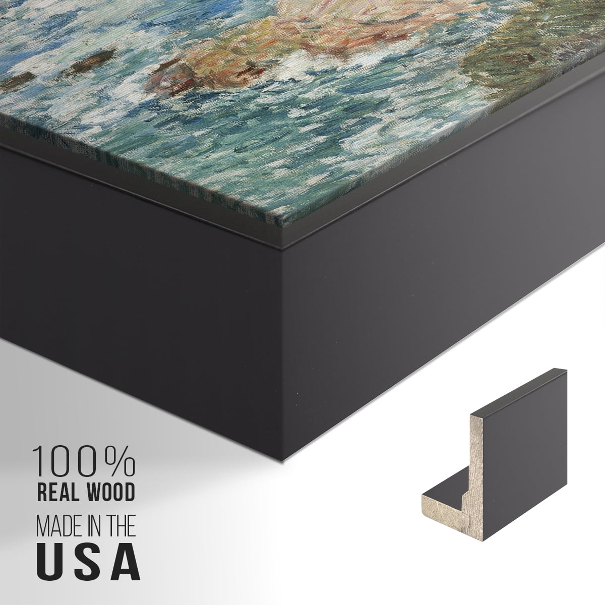 Vintage Landscape-CXXXIX By Wexford Home Framed in Black Wood Gallery Wrapped Canvas 27 in. x 41 in.