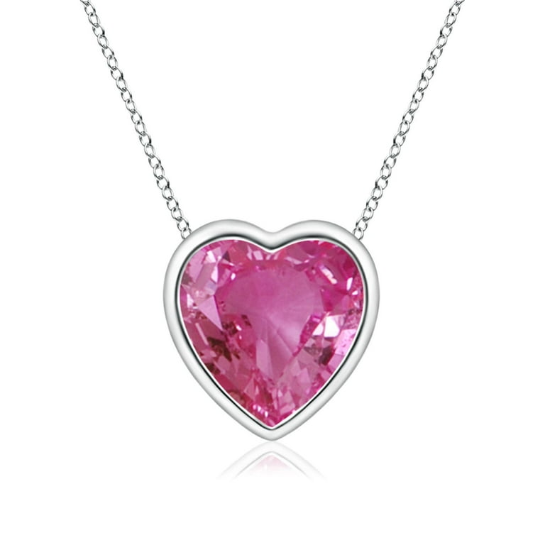 Angara Natural Pear Pink Sapphire Solitaire Pendant Necklace for