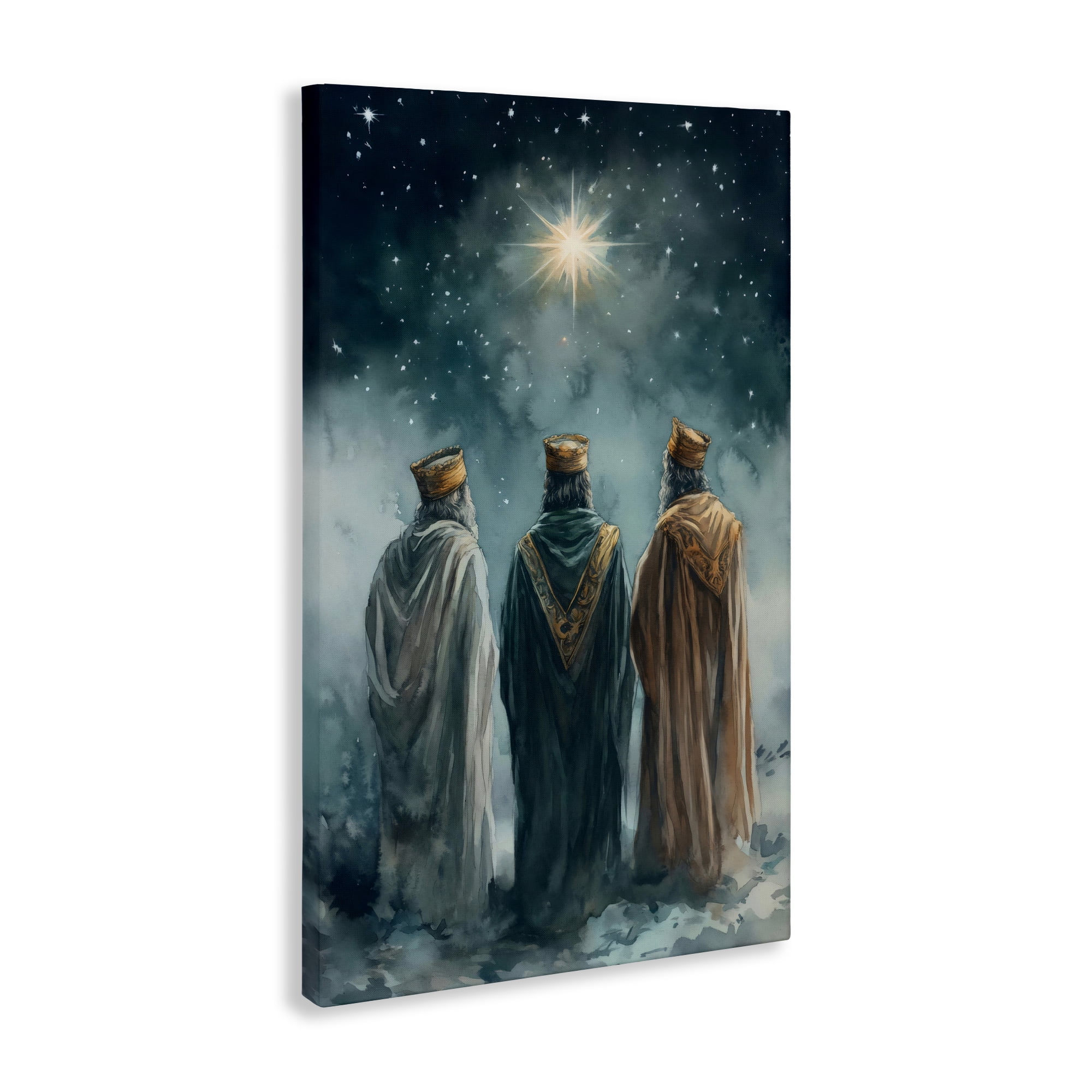 Three Wise Men & North Star Canvas Wall Art, design by Petal Prints Design