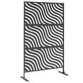 thumbnail image 1 of Outsunny Outdoor Privacy Screen, Freestanding Outdoor Divider, Black, 1 of 10