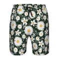 thumbnail image 4 of Kll White Daisies And Bee Men'S Casual Summer Beach Shorts Hawaiian Shorts With Pockets-Large, 4 of 9