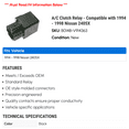 thumbnail image 2 of A/C Clutch Relay - Compatible with 1994 - 1998 Nissan 240SX 1995 1996 1997, 2 of 2