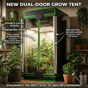 ALPHAGROW Indoor Grow Tent, 24 x 24 x 48 in, 600D Mylar Canvas, Twin Doors, and Observation Window