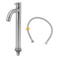 thumbnail image 2 of Bathroom Faucet, Cold Water Tap Brushed Finish Cold Water Control  for Bathroom Tall Bent, 2 of 7