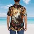 thumbnail image 4 of Pofeuu Vintage Colorful Flower Puppy Print Hawaiian Shirt for Men Sleeves Casual Button Down Summer Beach Dress Shirts T-Shirts,XX-Large, 4 of 7