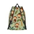 thumbnail image 3 of Balery Monkeys Swinging from Palms Vintage Canvas Backpack for Men and Women - Large Capacity, Durable Travel Laptop Bag for School, Work, Hiking, and Outdoor Activities, 3 of 7