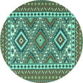 thumbnail image 1 of Ahgly Company Machine Washable Indoor Round Persian Turquoise Blue Traditional Area Rugs, 3' Round, 1 of 4