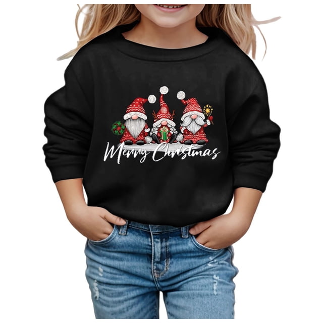 Chandails à Capuchon & Chandails en Molleton pour Filles Mignon Graphique Manches Longues Pulls Doux pour Enfants Haut Confortable Vêtements pour Filles