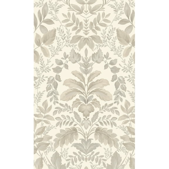Beige Lush Overgrown Botanical Wallpaper