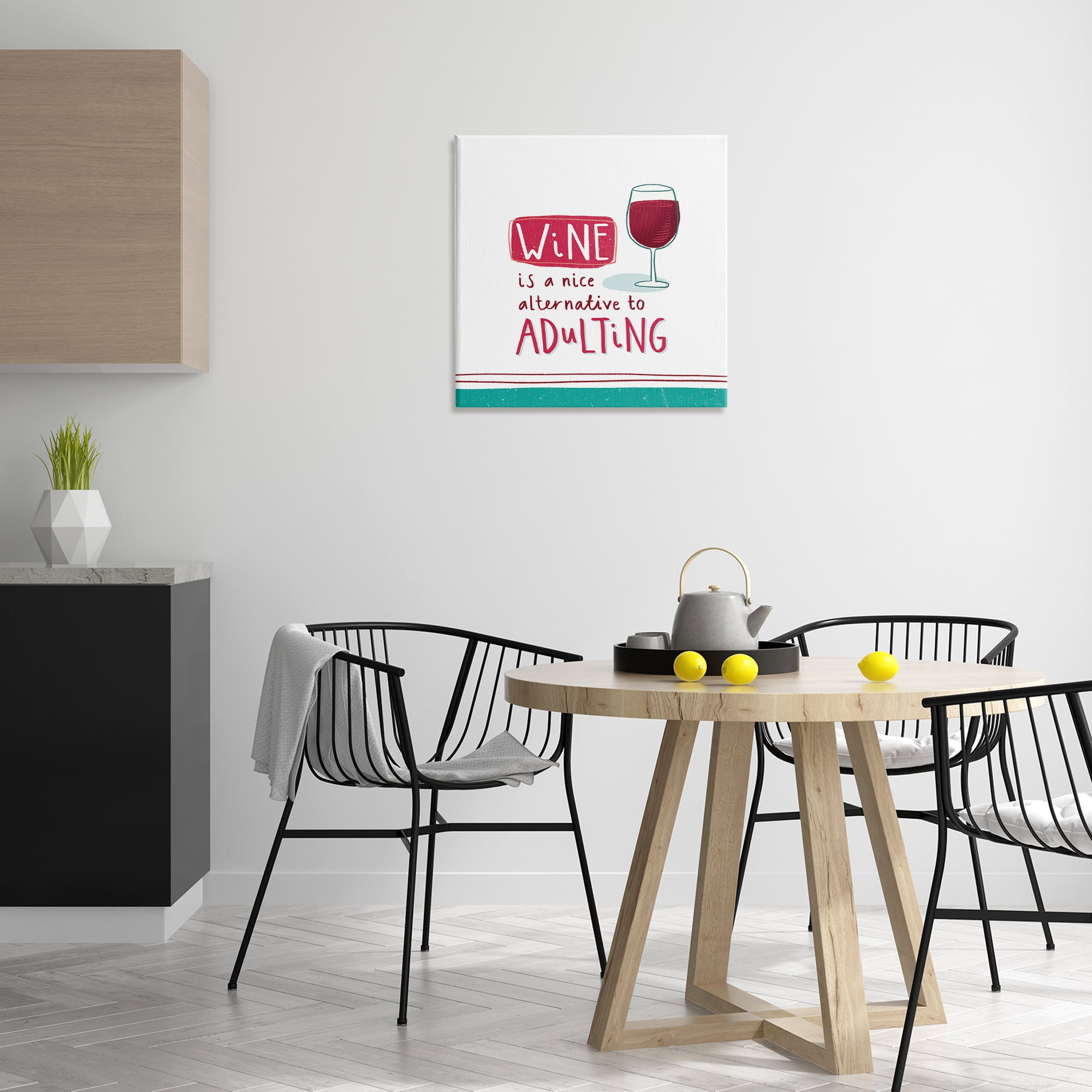 Stupell Industries Funny Wine Phrase Food & Beverage Painting Wrapped Canvas Art Print Wall Art, 24 x 24