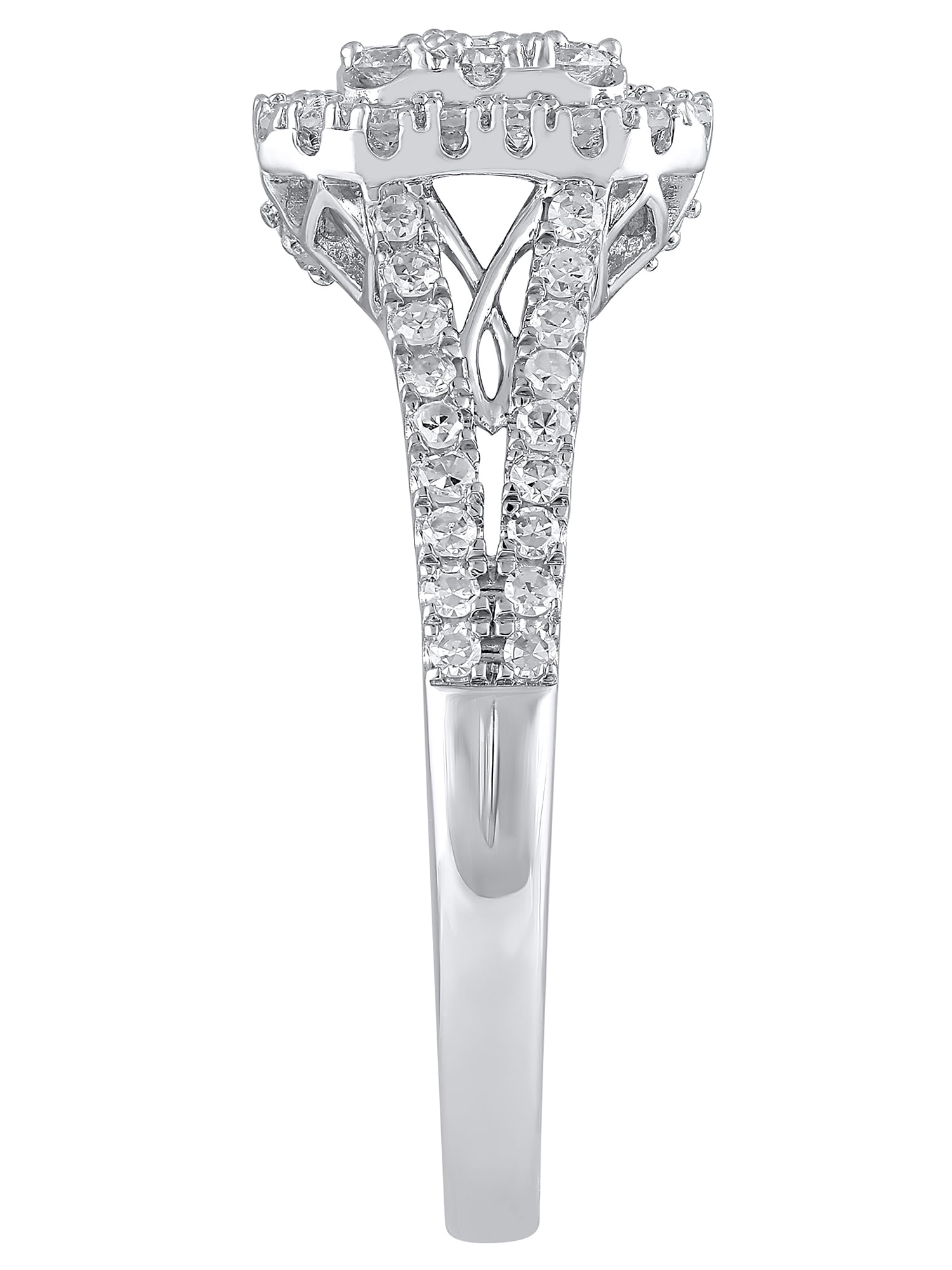 Brilliance Fine Jewelry 1/2 CT Composite Lab Grown Diamond Women Engagement Ring Sterling Silver