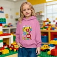 thumbnail image 2 of IWRICH Kids Happy 100th Days of School Hoodies Long Sleeve Lined Hooded Sweatshirts Cute Tops,Size 2-14 Years Pink 110, 2 of 7
