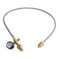 thumbnail image 1 of Manguera de Conexión Trenzada de Acero Inoxidable de 36 Pulgadas para Helio y Nitrógeno, Accesorio CGA580 con Manómetro, 1 of 5