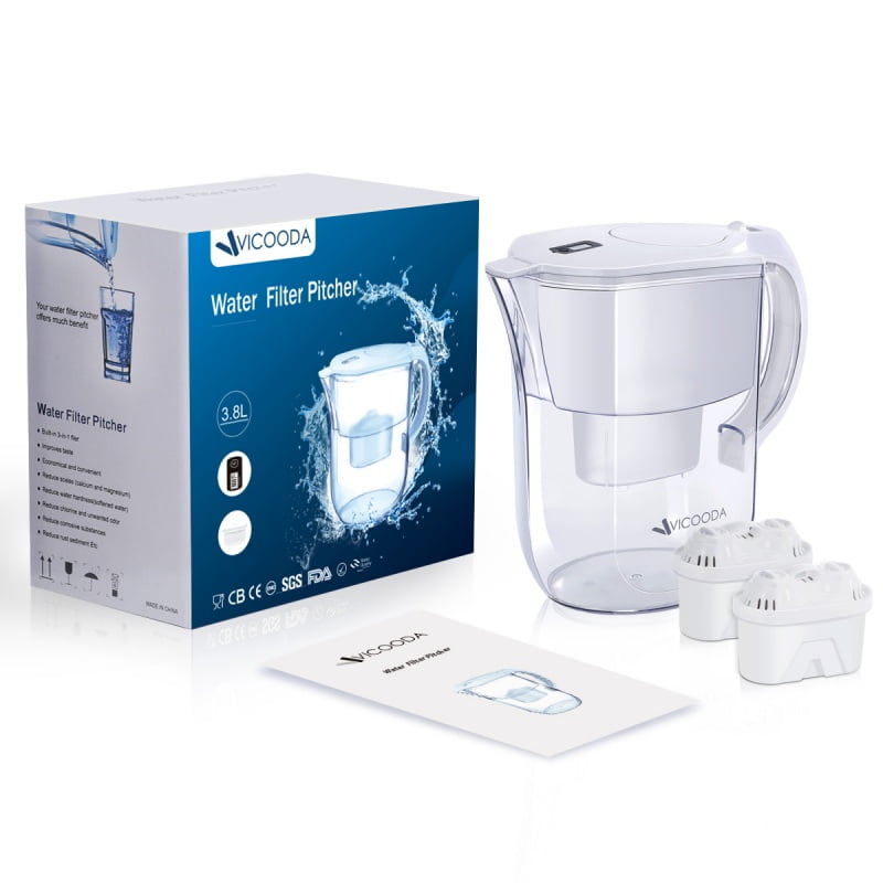 3.8L 4 layers Drinking Water Filter Purifier Filtration Jug Kettle