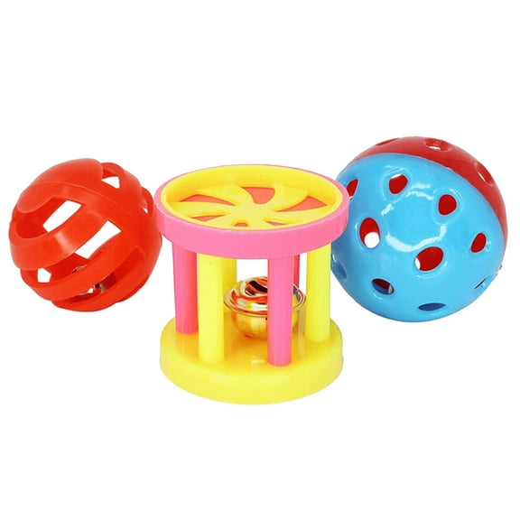 Birds Plastic Plaything 3pcs Set Includes Balls Dumbbell Parrot Toys Odor Free