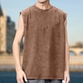 thumbnail image 2 of Hessimy Men's Active Muscle Sleeveless Tank Top Workout Shirt（Coffee,L), 2 of 4