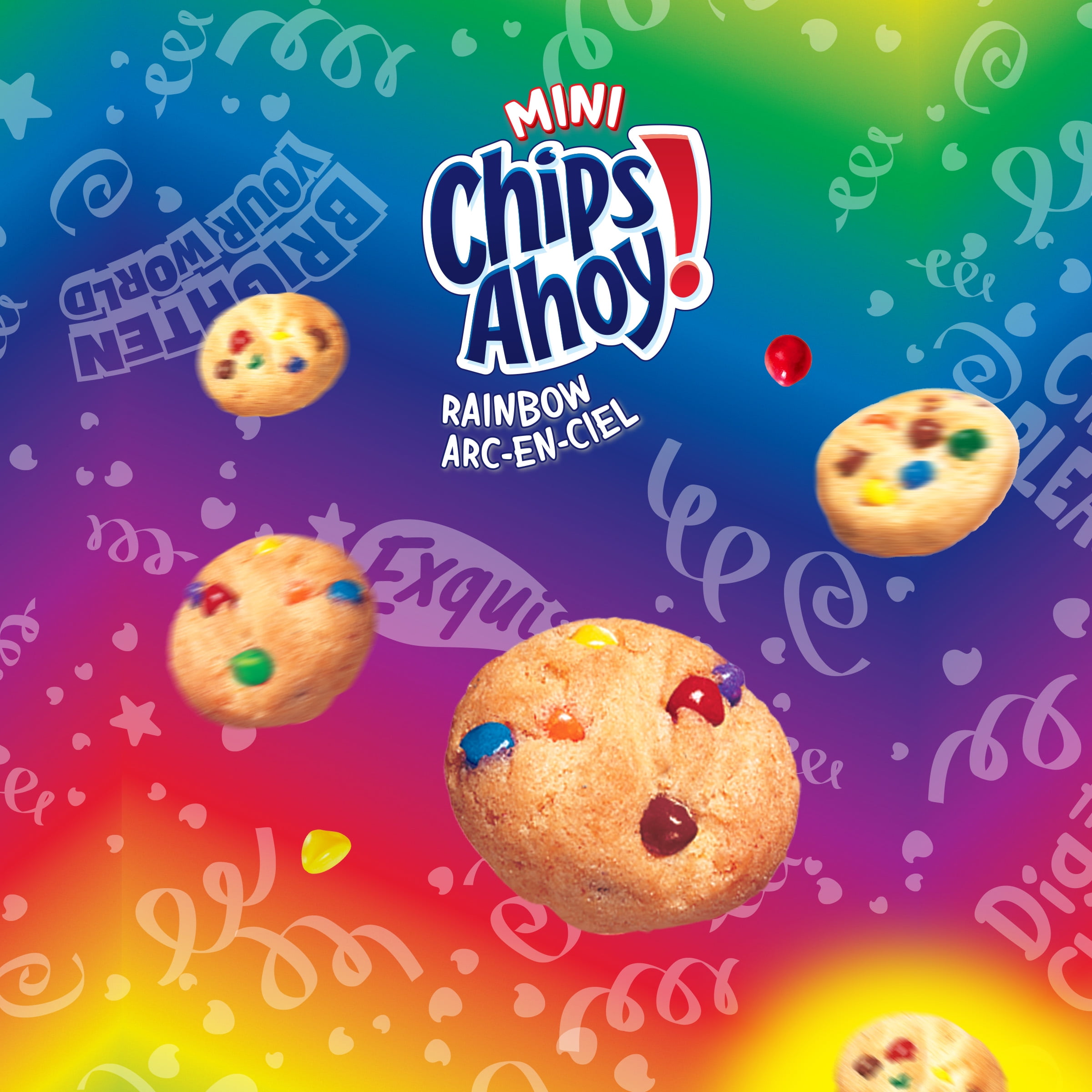 Chips Ahoy! mini biscuits arc-en-ciel aux pépites de chocolat, fabriqués dans une usine exempte d’arachides, collations pour l’école 200 g