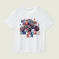 thumbnail image 4 of Xudanell Boy 4th of July Shirt Kid Independence Day Truck Print Crew Neck TShirts Children Wear Toddler Boy Shirts White 3-4 Years, 4 of 4
