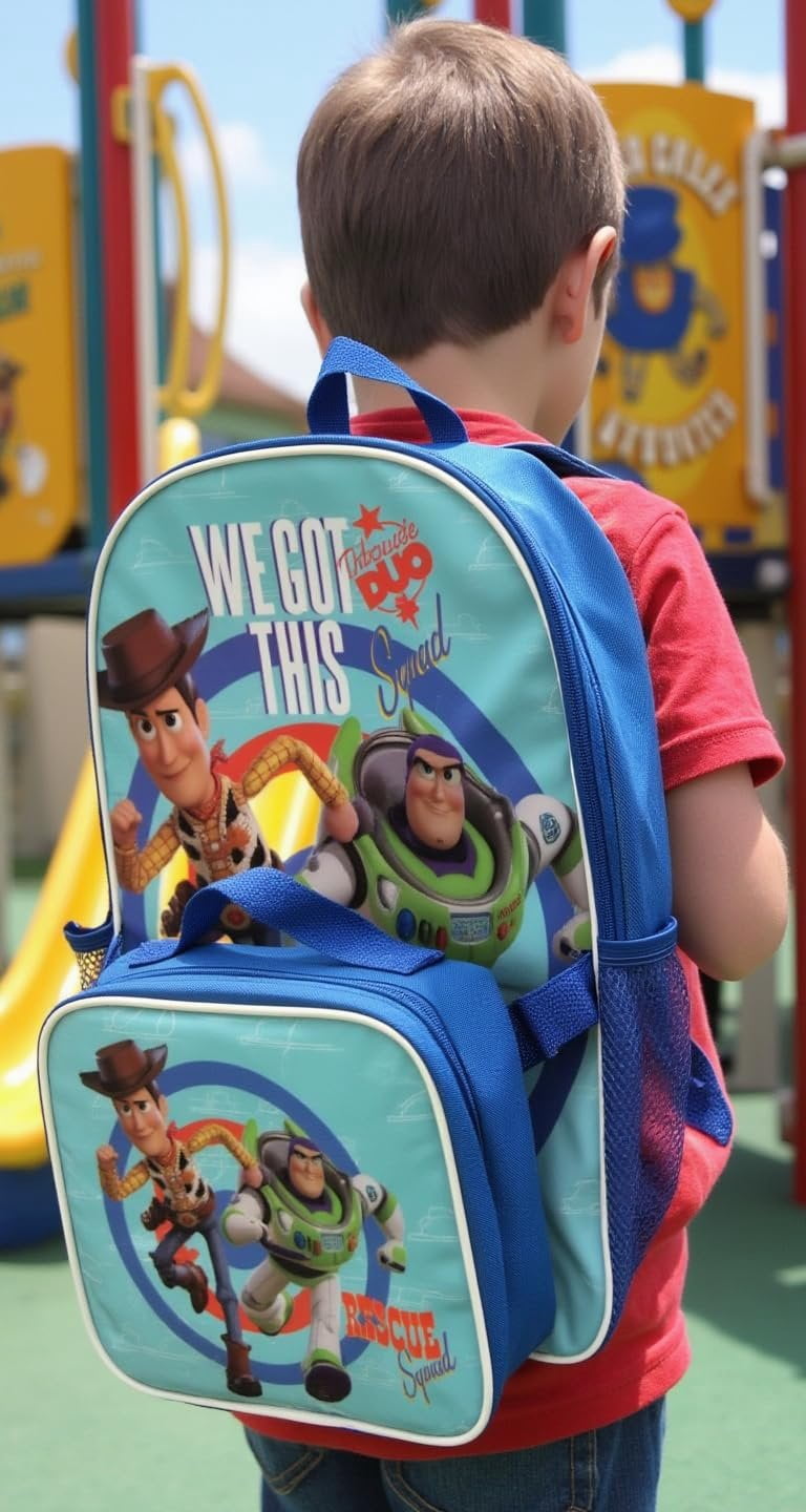 Fast Forward Toy Story 16" Backpacks With Lunch Bag - Licensed Characters Kids Schoolbag