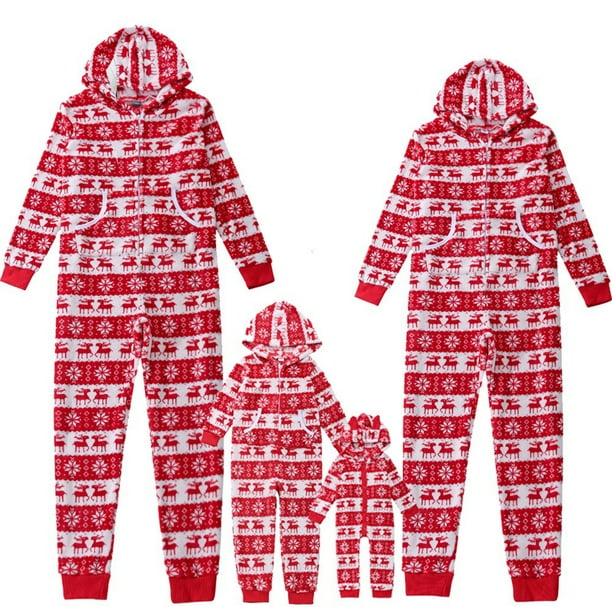Grey One Piece Christmas Pattern Matching Family Pajamas