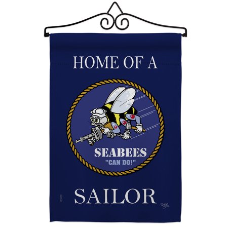Home Of Seabees Sailor Garden Flag Set Navy Armed Forces 13 X18.5 Double-Sided Decorative Vertical Flags House Decoration Small Banner Yard Gift