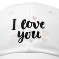 thumbnail image 2 of DALIX Cute Hearts I Love You Hat Womens Embroidered Baseball Cap in White, 2 of 6