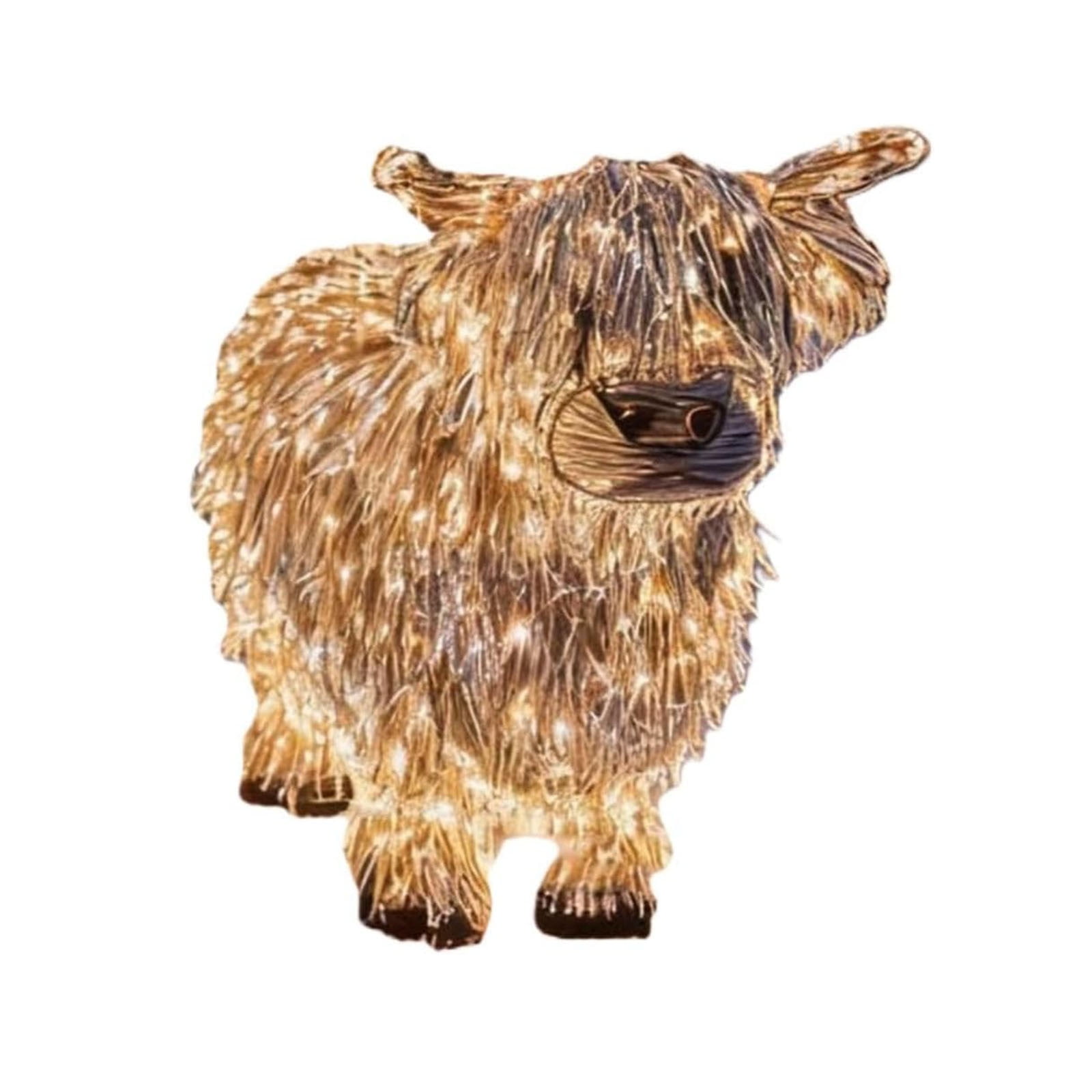 ZhyrZng Lighted Highland Cow Christmas Decoration - Outdoor LED Animal Yard Stake for Garden Lawn | Battery Operated Acrylic Cow Sculpture for Holiday Winter & Patio Decor