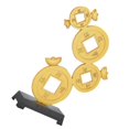 thumbnail image 5 of Golden Copper Coin Wealth Statue for Decoration Zinc Alloy Desktop Figurine 2.5x2.5x0.3 Inches, 5 of 5