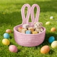 thumbnail image 6 of Easter Bunny Basket for Egg , Small Woven Cotton Rope Basket with Rabbit Ears & Tail, Kids Easter Baskets for Eggs, Baby Gift & Party Supplies, Holiday Decor, 6 of 7