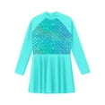 thumbnail image 3 of Jhaoyu Girls Swimming Dress Rash Guard UPF 50+ One Piece Swimsuit Beach Pool Swimwear Bathing Suit Green 14, 3 of 5