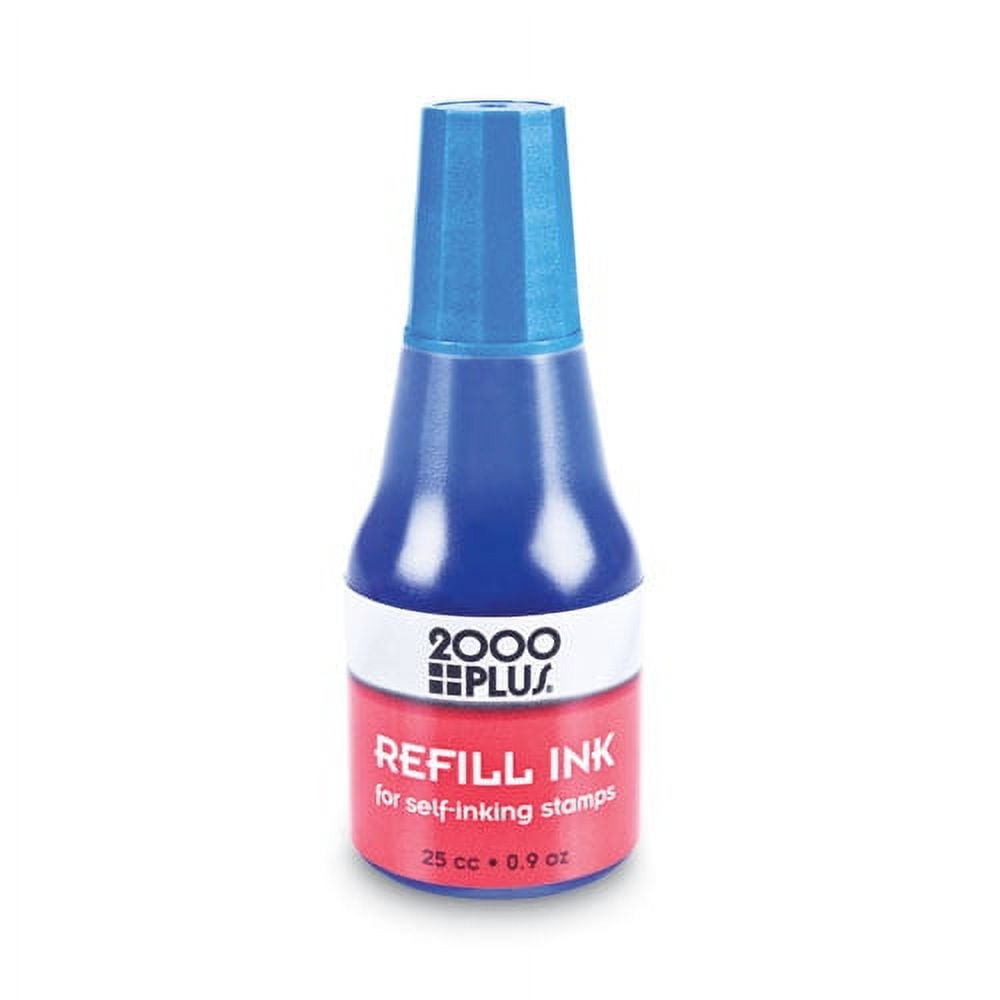 Self-Inking Refill Ink, Blue, 0.9 Oz. Bottle | Bundle of 5