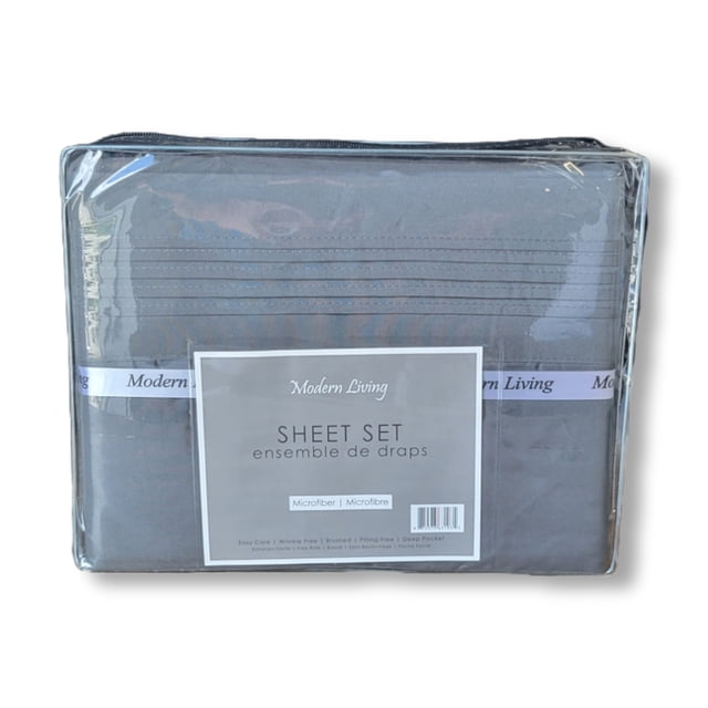 Cotton House - Microfiber Sheet Set, Wrinkle Free, Double Size, Charcoal