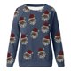 thumbnail image 2 of Gibobby Sudadera de Navidad para Mujer Navidad cuello redondo vacaciones manga larga de nieve muñeco de nieve Santa hombro suéter sin capucha(Azul oscuro,G), 2 of 4