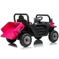 thumbnail image 6 of Joyracer 24V Ride Ons, Electric Ride On Dump Truck for Kids with Remote, Dump Bed, Music, Shovel, Bluetooth, Pink, 6 of 10