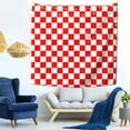 thumbnail image 4 of Tapestry Red Checkerboard Pattern Tapestries For Bedroom Living Room Dorm Home Decor 59 X 59 Inches, 4 of 7