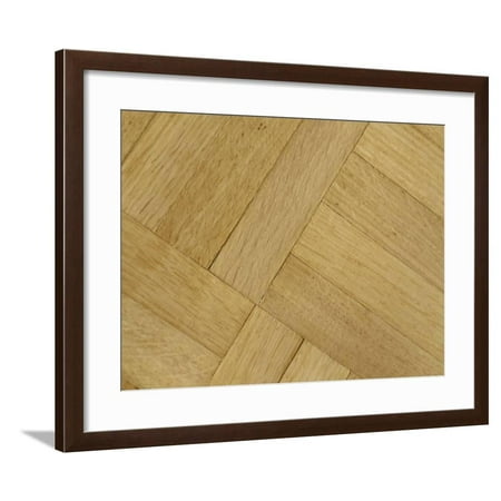 Wood Dance Floor with Parquet Pattern Framed Print Wall