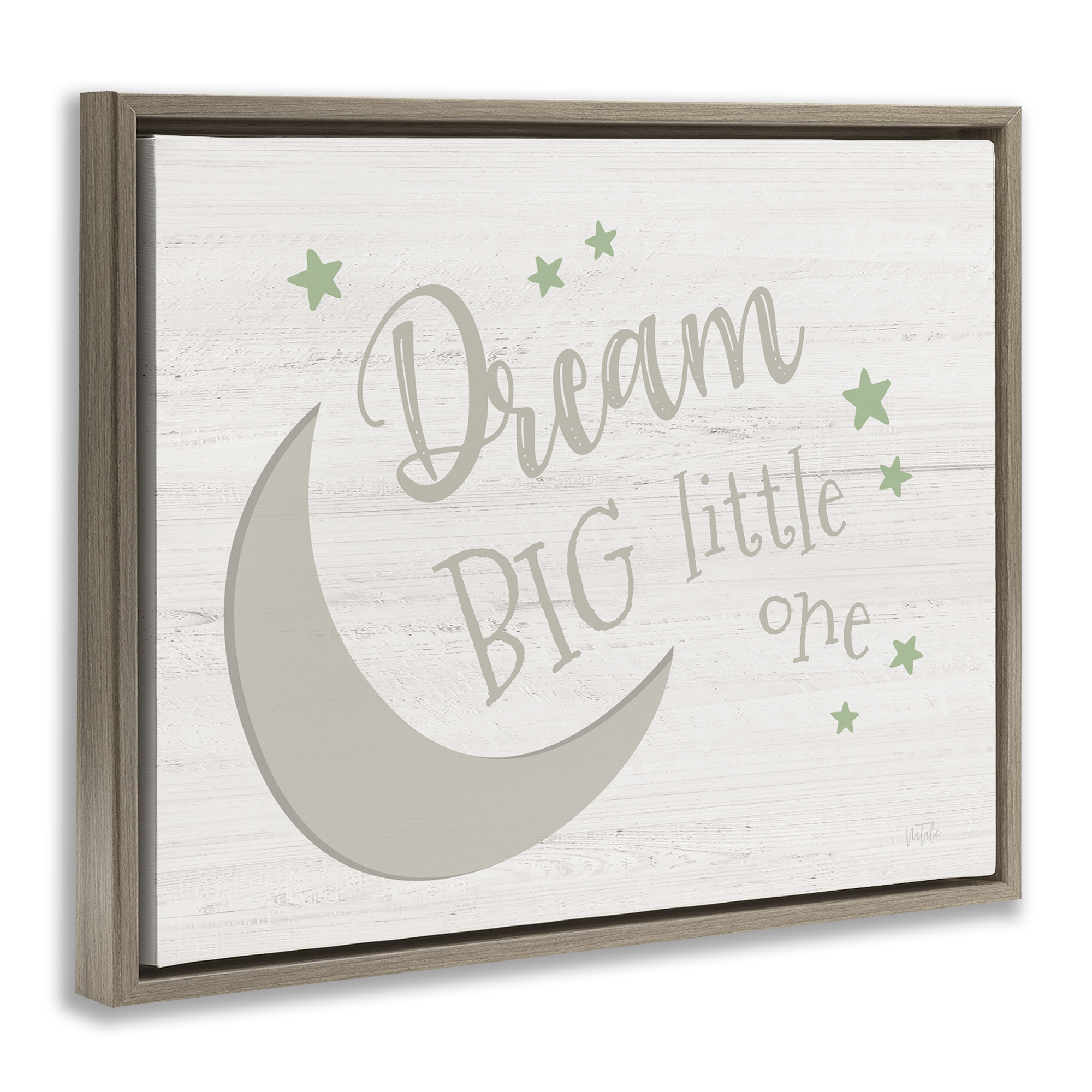 Stupell Industries Dream Big Little One Landscape & Nature Painting Brown Floater Framed Canvas Art Print Wall Art, 31 x 25