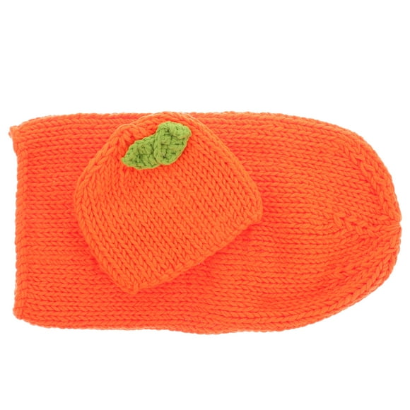 1 Juego de accesorios para fotografía de bebés, manta para dormir de calabaza, saco de dormir para recién nacidos con gorro