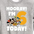 thumbnail image 3 of Mickey & Friends - Hooray I'm 6 Today - Toddler And Youth Crewneck Fleece Sweatshirt, 3 of 5
