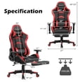 thumbnail image 3 of Goplus Massage Gaming Chair Reclining Swivel Racing Office Chair with Footrest Red, 3 of 11