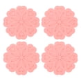 thumbnail image 1 of Uxcell 4 Pack de manteles de trivet de silicona, almohadilla de silicona rosa, 1 of 6