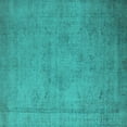 thumbnail image 1 of Ahgly Company Machine Washable Indoor Square Oriental Turquoise Blue Industrial Area Rugs, 6' Square, 1 of 4