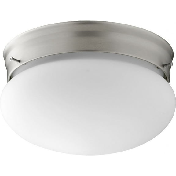3023-6-65 Quorum Lighting 1 Light Mushroom Flush Mount in Quorum Home Collection style - 7 inches wide by 4.5 inches high-Satin Nickel Finish
