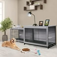 LAZY BUDDY Dog Crate Furniture for Small / Medium Dogs, Indoor Dog Kennel Side End Table Wooden