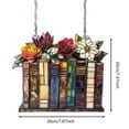 thumbnail image 3 of Book Christmas Ornament Stained Glass Style, Acrylic Book Lover Gift for Teachers Librarians Readers, Suncatcher Window Hanging Decor with Floral Design, 3 of 6