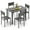 Gray, variant on Costway 5-Piece Industrial Style Metal Dining Table Set with Kitchen Table and Chairs, Brown
