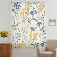 thumbnail image 3 of Yellow Blue Flowers Sheer Curtains 96 Inches Long, Watercolor Botanical Floral Plants Light Filering Curtains, Privacy Drapes Simi Floor to Veiling Curtain for Living Room Large Window Treatment, 3 of 9